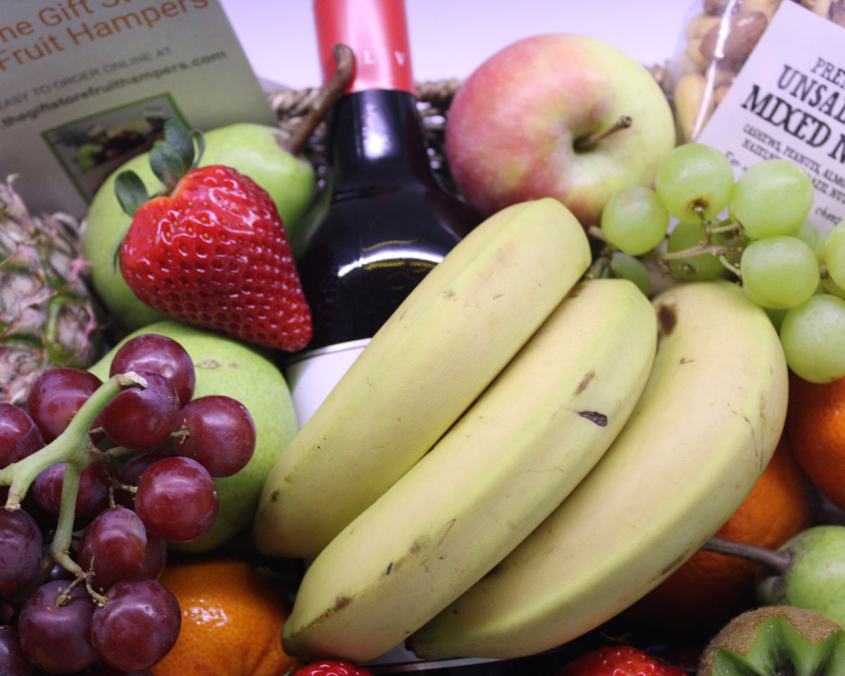 Premium Nuts, Fresh Fruit & Red Wine Basket Free Delivery Perth The
