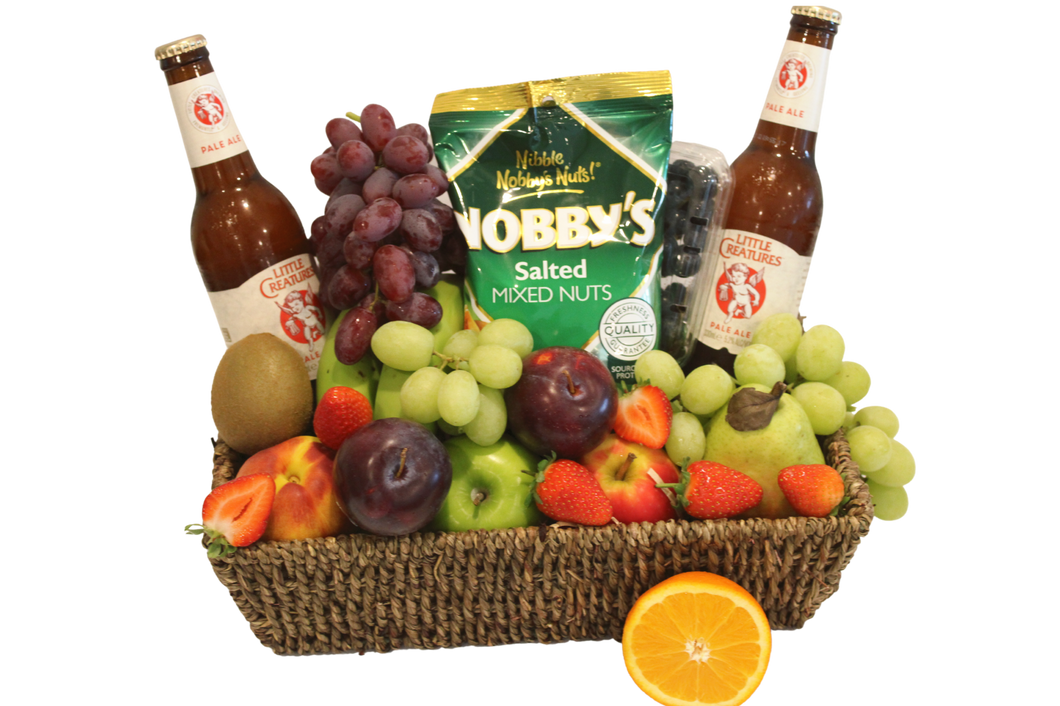 Fruit, Beer & Nuts Gift Basket Free Delivery Perth