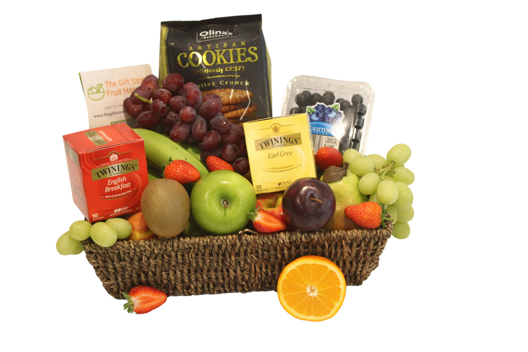 Fruit Basket with Tea & Biscuits Free Delivery to most Perth Suburbs 