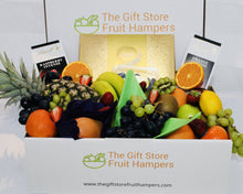 An irresistible variety of seasonal fresh fruit presented in one of our Australian made 100% recyclable hamper boxes.  This gorgeous gift is sure to be adored and appreciated for any occasion and this hamper is made even sweeter with some fine Lindt Chocolates included.  2 x 100g Lindt Bars  1 x 150g Lindt Chocolate Balls Gift Box  There is also an option to swap for Vegan Chocolate.